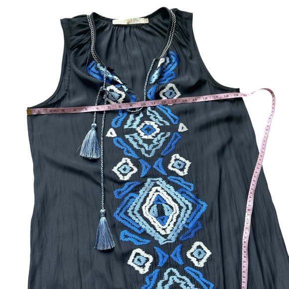 Marie Oliver Ellis Embroidered Dress blue sleeveless maxi dress size medium - Picture 10 of 10